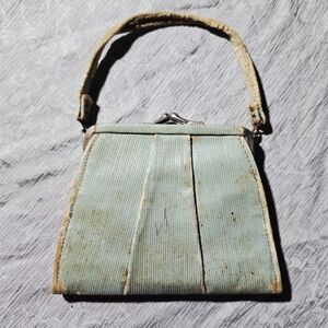 1933-1935 Vintage NRA Blue Eagle label kiss-lock coin purse small clutch bag